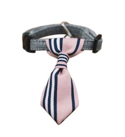Striped Dog Collar With Bow Tie