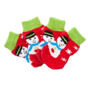 Christmas Dog Knitted Socks Snowman Design