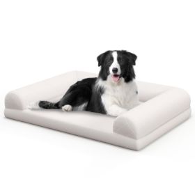 Egg Foam Dog Crate Bed With Bolster