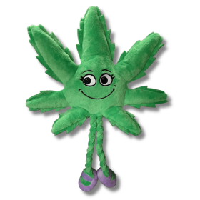 Marijuana Leaf Squeaky Dog Toy