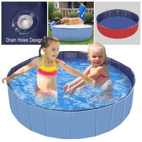 Foldable Dog Swimming Pool (Color: Blue)