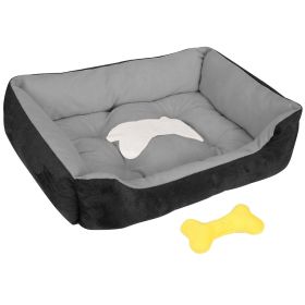 XXL Soft Fleece Dog Bed (Color: Black, size: XXL)