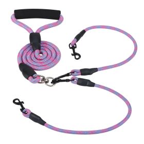 No Tangle Double Dog Leash (Color: Pink)