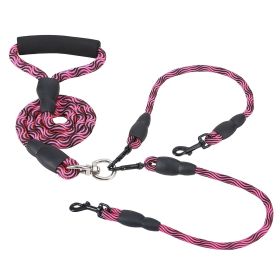 No Tangle Double Dog Leash (Color: RoseRed)