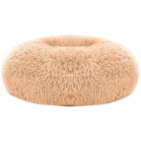 Soft Fleece Dog Bed Cushion (Color: Brown, size: M)