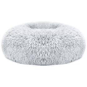 Soft Fleece Dog Bed Cushion (Color: Gray, size: M)