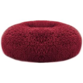 Soft Fleece Dog Bed Cushion (Color: Red, size: M)