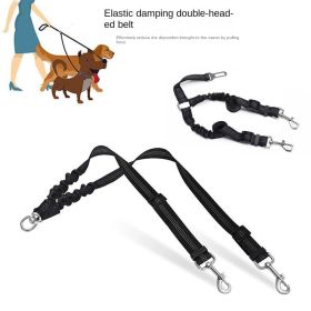 Reflective Double Dog Leash Coupler (colour: Car use (black))