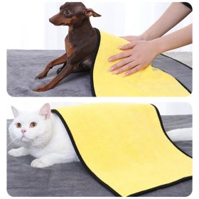 Coral Velvet Pet Bath Towel (Color: [Large dog] 70 * 140cm, size: yellow)