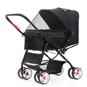 4 Wheel Folding Pet Stroller (Color: Black)