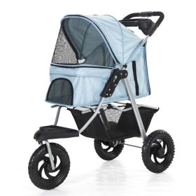Three Wheel Pet Jogger Stroller (Color: light blue)