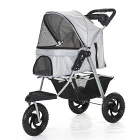 Three Wheel Pet Jogger Stroller (Color: Gray)