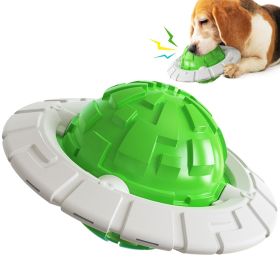 Interactive Flying Disc Dog Chew Toy (Color: Green)