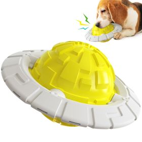 Interactive Flying Disc Dog Chew Toy (Color: Yellow)