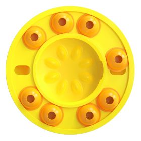 Interactive Dog Puzzle And Feeder Toy (Color: Yellow)