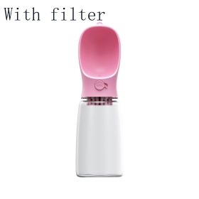 Pet Outdoor Portable Water Bottle (style: 550ML, Color: Pink With filter)