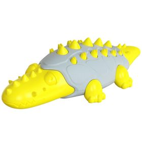Interactive Rubber Dog Toothbrush Chew Toy (Color: Crocodile Yellow)