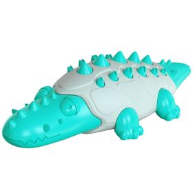 Interactive Rubber Dog Toothbrush Chew Toy (Color: Crocodile Blue)