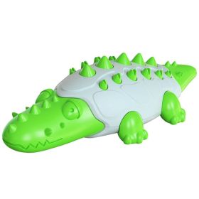 Interactive Rubber Dog Toothbrush Chew Toy (Color: Crocodile Green)