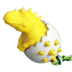 Dinosaur Egg Dog Toothbrush Chew Toy (Color: Yellow)