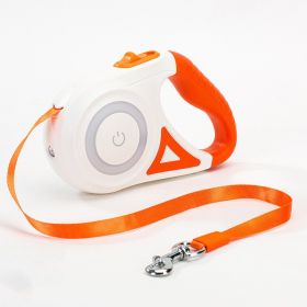 LED Retractable Dog Leash (Color: Orange, size: 3M)