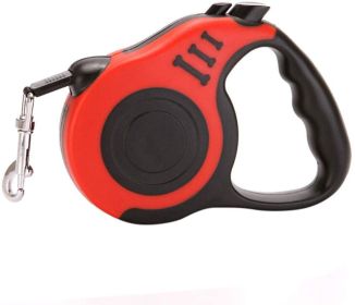 Retractable Dog Leash With Lock (Color: Red)