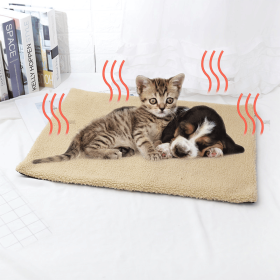 Non-Electric Pet Warming Pad (Color: Beige, size: 60*45cm/23.6*17.7in)
