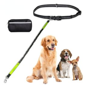 Hands Free Dog Leash With Pouch (Specification (L * W): 2.5*122CM, colour: Green suit)