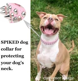 Studded Leather Dog Collar (Color: Black, size: XXL(19.7"-22.4" / 50cm-57cm))