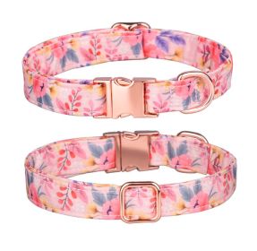 Sunflower Pet Collar (colour: Floral blue, size: M width 2.0 adjustment 31-50CM)