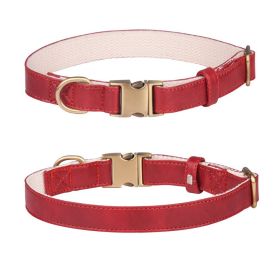 Soft Padded Leather Dog Collar (colour: Leather, size: M code)
