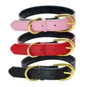 Leather Padded Dog Collar (Specification (L * W): XS 30*1.5cm, colour: Yellow)