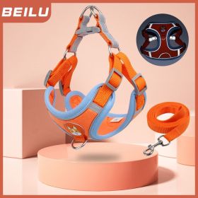 Reflective Dog Harness and Leash  Cloth Set (Specification (L * W): S, colour: red)