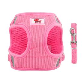 Reflective Dog Harness and Leash Set (Specification (L * W): XS, colour: pink)