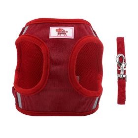 Reflective Dog Harness and Leash Set (Specification (L * W): XS, colour: red)