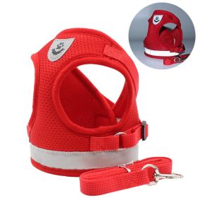 Breathable Reflective Dog Harness Set (Specification (L * W): M, colour: red)