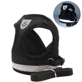 Breathable Reflective Dog Harness Set (Specification (L * W): XS, colour: black)