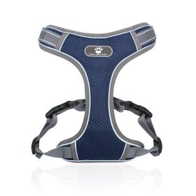Breathable Reflective Dog Harness Vest (Specification (L * W): S (6-12 kg), colour: Dark Blue)