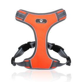 Breathable Reflective Dog Harness Vest (Specification (L * W): L (32-55 kg), colour: orange)