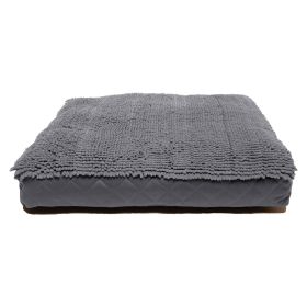 Rectangle Dog Bed Medium Brown (Color: Cool Grey, size: large)