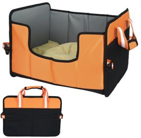 Folding Travel Dog Bed (Color: Orange, size: small)