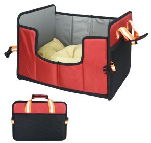 Folding Travel Dog Bed (Color: Red, size: small)