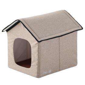 Smart Heated Cooling Pet House (Color: Beige, size: small)