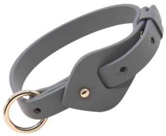 Designer Leather Dog Collar (Color: Grey, size: small)