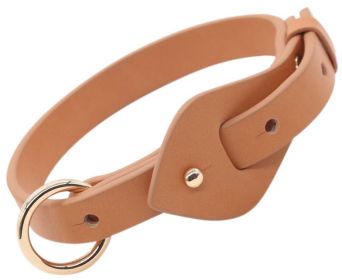Designer Leather Dog Collar (Color: Brown, size: large)