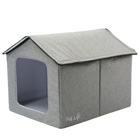 Smart Heated Cooling Pet House (Color: Grey, size: large)