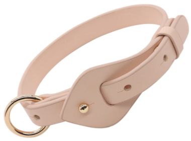 Designer Leather Dog Collar (Color: Pink, size: medium)