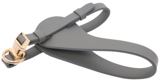 Designer Leather Dog Harness (Color: Grey, size: small)