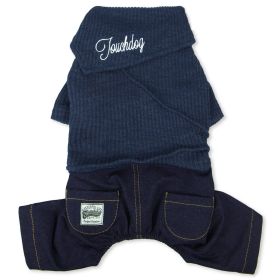 Dog Sweater Denim Outfit (Color: Navy, size: X-Large)