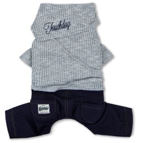 Dog Sweater Denim Outfit (Color: Grey, size: large)